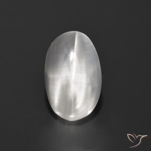 1.27ct Natural Cinza muito claro Sillimanita Olho de Gato, oval, Transparente
