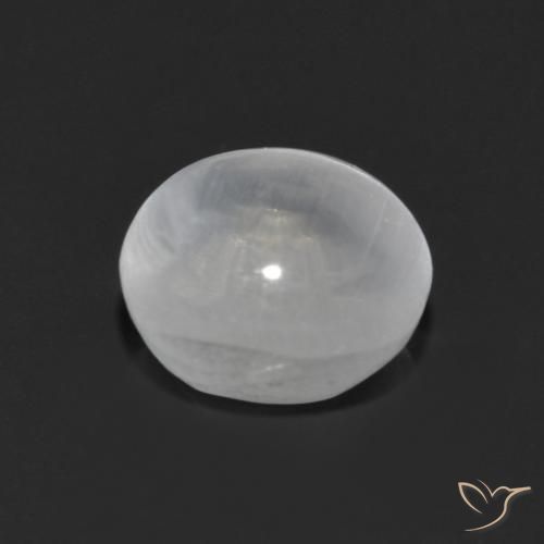 Sillimanita Olho de Gato Branco Natural 1.44ct, Redondo, Transparente