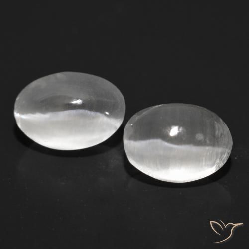 2.52ctw Natural Cinza muito claro Sillimanita Olho de Gato, oval, Transparente
