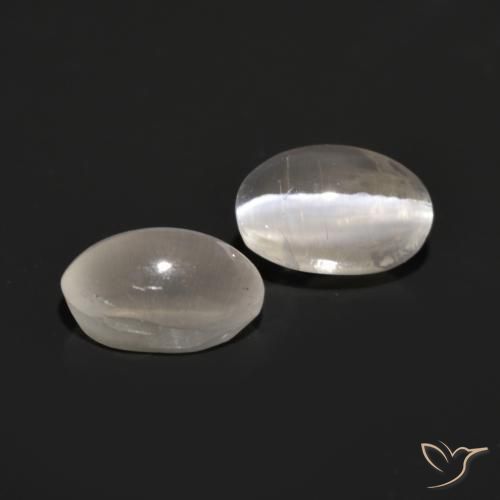 Pedras preciosas de Sillimanita Olho de Gato Cinza muito claro natural de 1.58 ct, oval, Translúcido