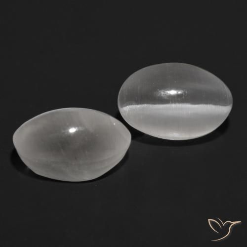 Pedras preciosas de Sillimanita Olho de Gato Cinza muito claro natural de 2.25 ct, oval, Translúcido
