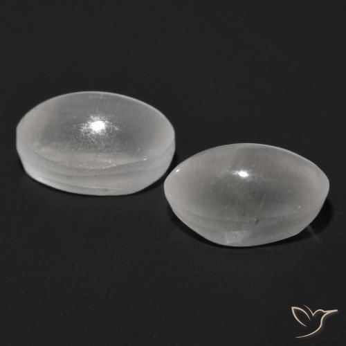 Pedras preciosas de Sillimanita Olho de Gato Cinza muito claro natural de 2.25 ct, oval, Translúcido
