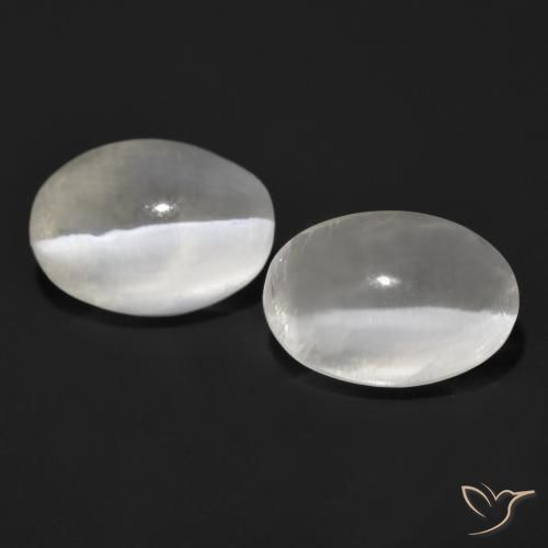2.75ctw Natural Cinza muito claro Sillimanita Olho de Gato, oval, Transparente