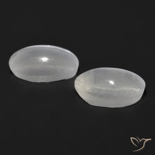 Pedras preciosas de Sillimanita Olho de Gato Cinza muito claro natural de 1.55 ct, oval, Transparente