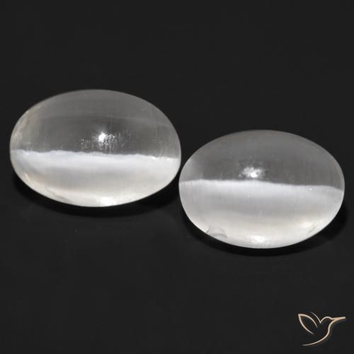 2.32ctw Natural Cinza muito claro Sillimanita Olho de Gato, oval, Transparente