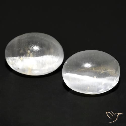 2.29ctw Natural Cinza muito claro Sillimanita Olho de Gato, oval, Transparente