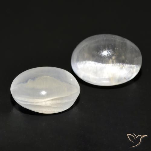 Pedras preciosas de Sillimanita Olho de Gato Cinza muito claro natural de 2.29 ct, oval, Transparente