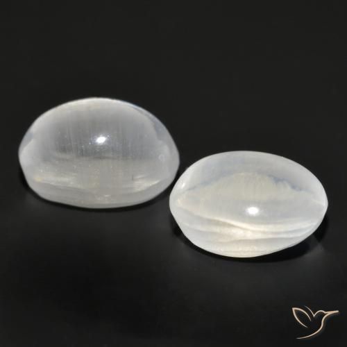 Pedras preciosas de Sillimanita Olho de Gato Cinza muito claro natural de 2.29 ct, oval, Transparente