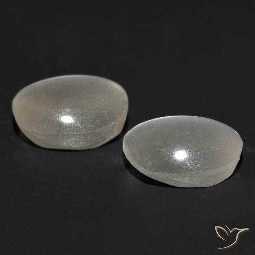 Pedras preciosas de Sillimanita Olho de Gato Cinza muito claro natural de 1.94 ct, oval, Translúcido