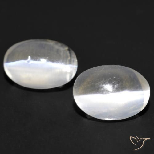 1.89ctw Natural Cinza muito claro Sillimanita Olho de Gato, oval, Transparente