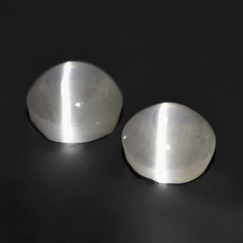 Pedras preciosas de Sillimanita Olho de Gato Cinza muito claro natural de 1.68 ct, Corte Redondo, Transparente