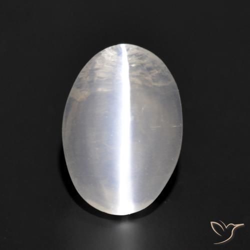 1.24ct Natural Cinza muito claro Sillimanita Olho de Gato, oval, Transparente