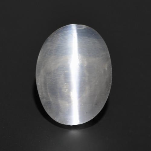 Sillimanita Olho de Gato Branco Natural 1.35ct, Corte Oval, Transparente