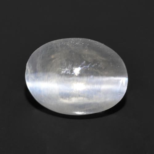 Sillimanita Olho de Gato Branco Natural 1.35ct, Corte Oval, Transparente