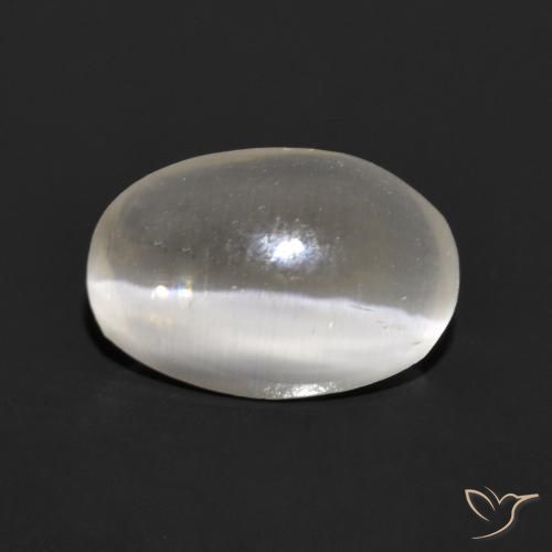 1.11ct Natural Cinza muito claro Sillimanita Olho de Gato, oval, Translúcido