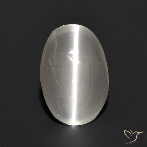 Sillimanita Olho de Gato Cinza muito claro Natural 1.11ct, oval, Translúcido