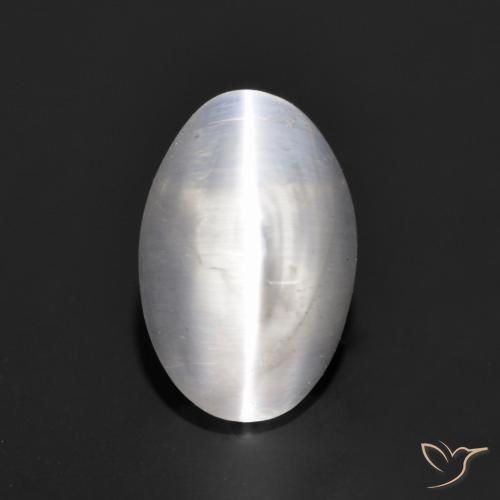 1.24ct Natural Cinza muito claro Sillimanita Olho de Gato, oval, Transparente