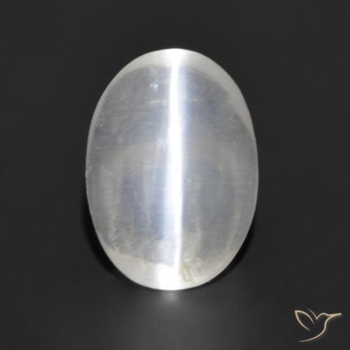 1.13ct Natural Cinza muito claro Sillimanita Olho de Gato, oval, Transparente