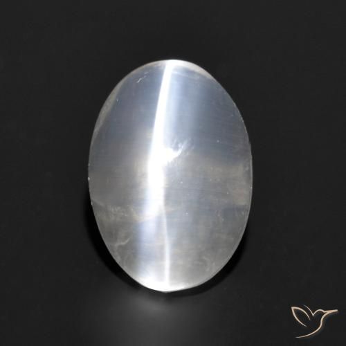 Sillimanita Olho de Gato Cinza muito claro Natural 1.06ct, oval, Transparente