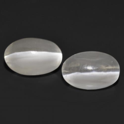 Pedras preciosas de Sillimanita Olho de Gato Cinza muito claro natural de 1.77 ct, Corte Oval, Transparente