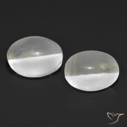 2.69ctw Natural Cinza muito claro Sillimanita Olho de Gato, oval, Transparente