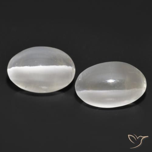 2.47ctw Natural Cinza muito claro Sillimanita Olho de Gato, oval, Transparente