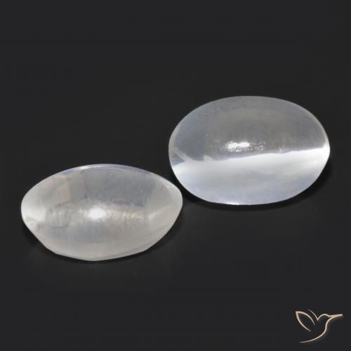 Pedras preciosas de Sillimanita Olho de Gato Branco natural de 2.06 ct, oval, Transparente