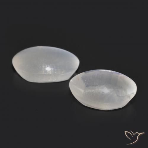Pedras preciosas de Sillimanita Olho de Gato Branco natural de 2.06 ct, oval, Transparente