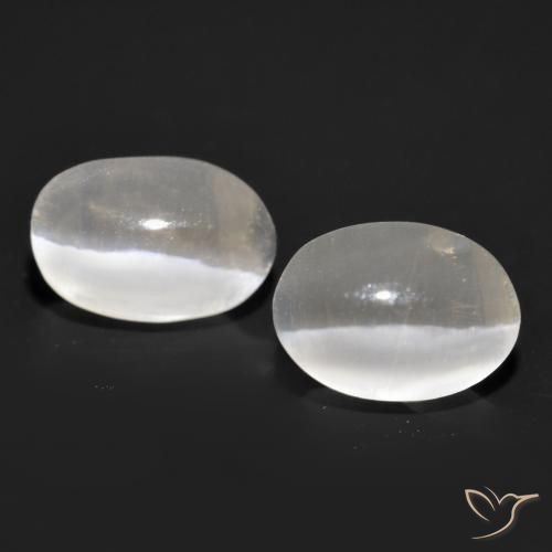 2.11ctw Natural Branco Sillimanita Olho de Gato, oval, Transparente