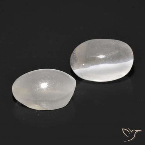 Pedras preciosas de Sillimanita Olho de Gato Branco natural de 2.11 ct, oval, Transparente