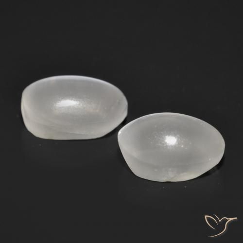 Pedras preciosas de Sillimanita Olho de Gato Branco natural de 2.11 ct, oval, Transparente