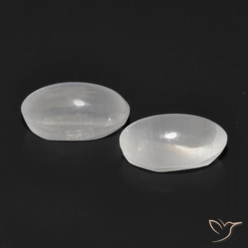 Pedras preciosas de Sillimanita Olho de Gato Branco natural de 1.36 ct, oval, Transparente