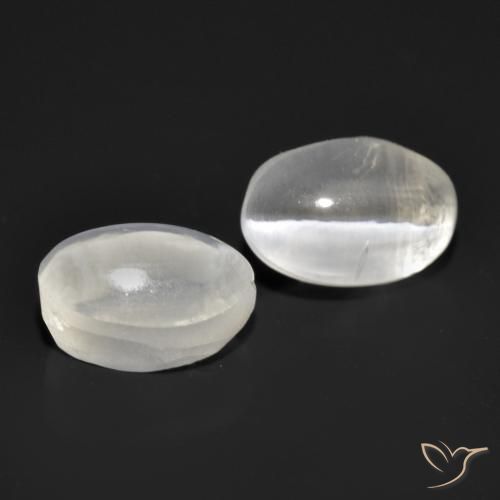 Pedras preciosas de Sillimanita Olho de Gato Branco natural de 2.32 ct, oval, Transparente