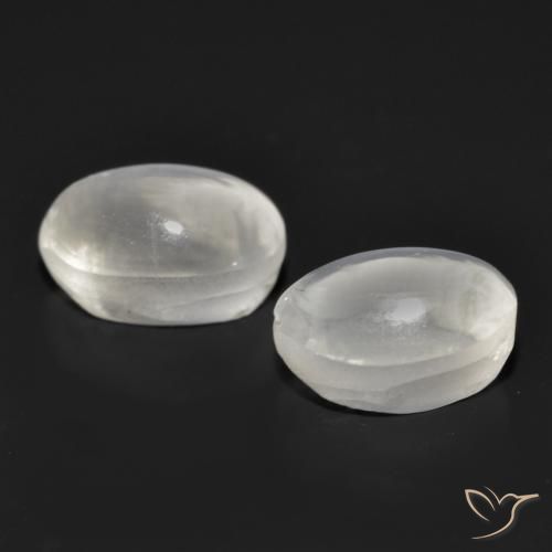 Pedras preciosas de Sillimanita Olho de Gato Branco natural de 2.32 ct, oval, Transparente