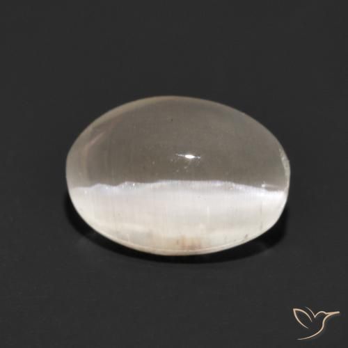 Sillimanita Olho de Gato Cinza muito claro Natural 1.24ct, oval, Translúcido