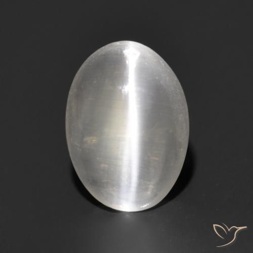 1.17ct Natural Cinza muito claro Sillimanita Olho de Gato, oval, Transparente