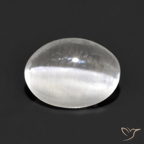 Sillimanita Olho de Gato Cinza muito claro Natural 1.17ct, oval, Transparente