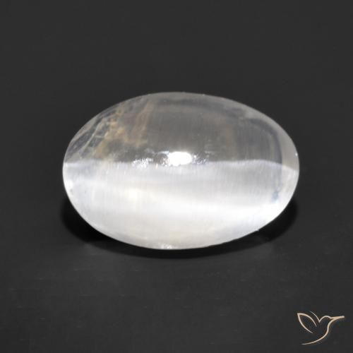 Sillimanita Olho de Gato Cinza muito claro Natural 1.17ct, oval, Transparente