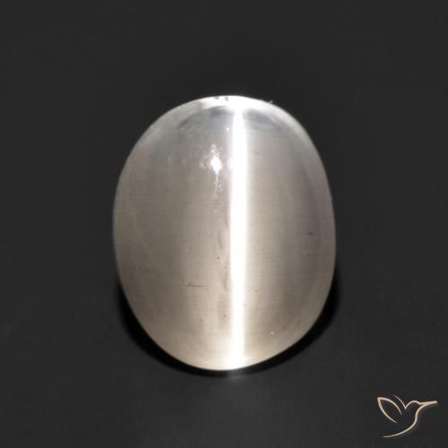 1.49ct Natural Cinza muito claro Sillimanita Olho de Gato, oval, Translúcido