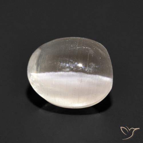 Sillimanita Olho de Gato Cinza muito claro Natural 1.49ct, oval, Translúcido