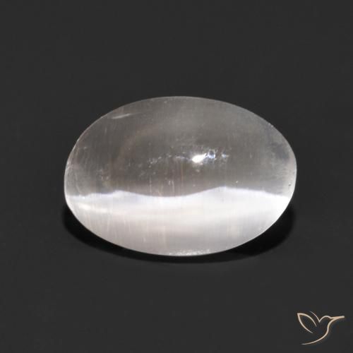 Sillimanita Olho de Gato Cinza muito claro Natural 1.48ct, Corte Oval, Transparente