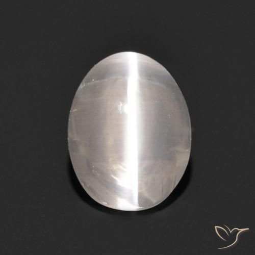 1.18ct Natural Cinza muito claro Sillimanita Olho de Gato, oval, Transparente