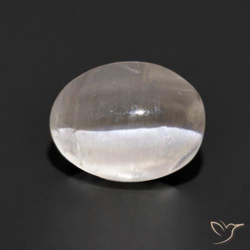 Sillimanita Olho de Gato Cinza muito claro Natural 1.18ct, oval, Transparente