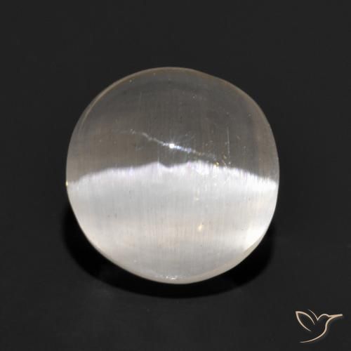 Sillimanita Olho de Gato Cinza muito claro Natural 1.87ct, Redondo, Translúcido