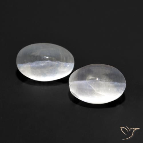 2.07ctw Natural Branco claro Sillimanita Olho de Gato, oval, Transparente