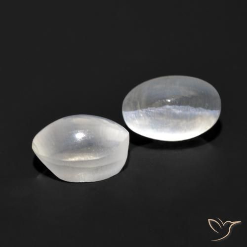 Pedras preciosas de Sillimanita Olho de Gato Branco claro natural de 2.07 ct, oval, Transparente