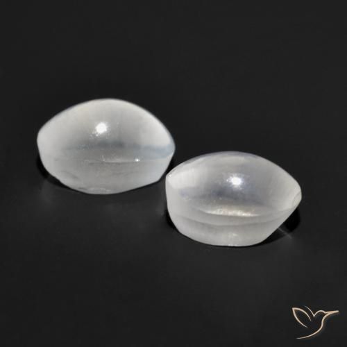 Pedras preciosas de Sillimanita Olho de Gato Branco claro natural de 2.07 ct, oval, Transparente