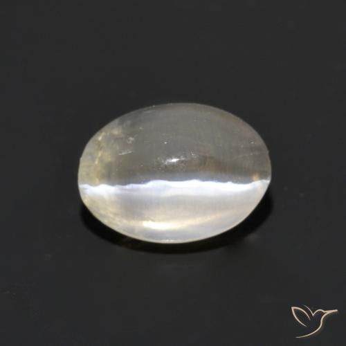 1.14ct Natural branco quente Sillimanita Olho de Gato, oval, Transparente