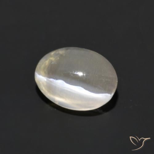Sillimanita Olho de Gato branco quente Natural 1.14ct, oval, Transparente