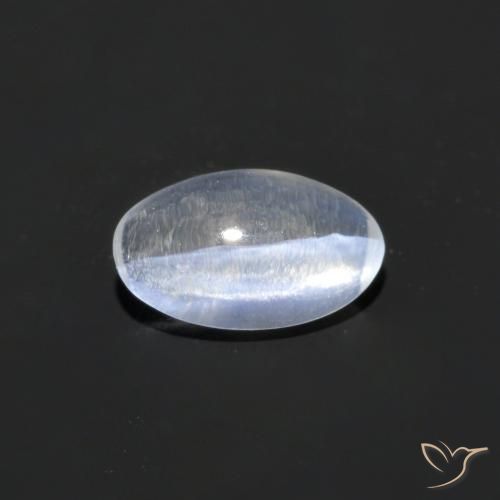 0.70ct Natural Branco claro Sillimanita Olho de Gato, oval, Transparente